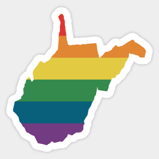 West Virginia State Rainbow Sticker